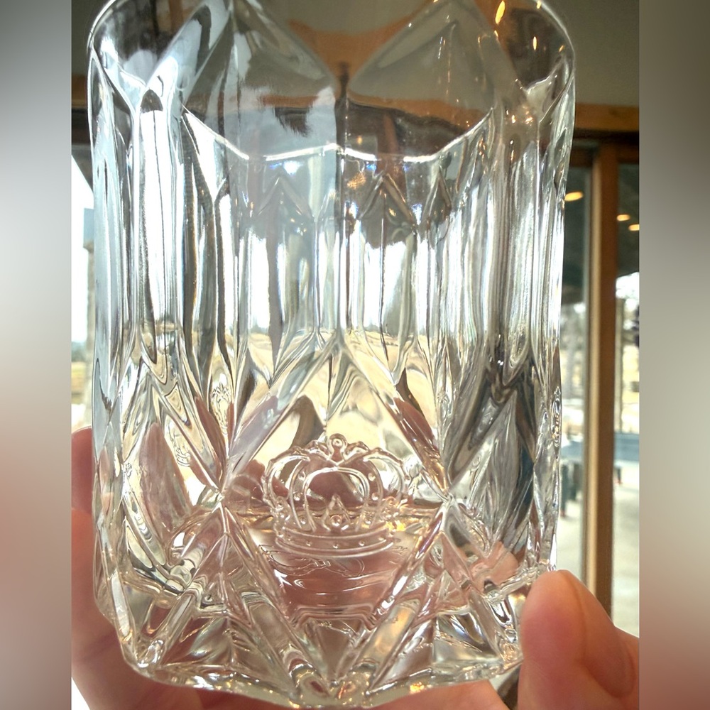 Crown Royal Heavy Embossed Rocks Glasses Set of 3‎ Thick Barware 3.5"